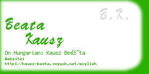 beata kausz business card